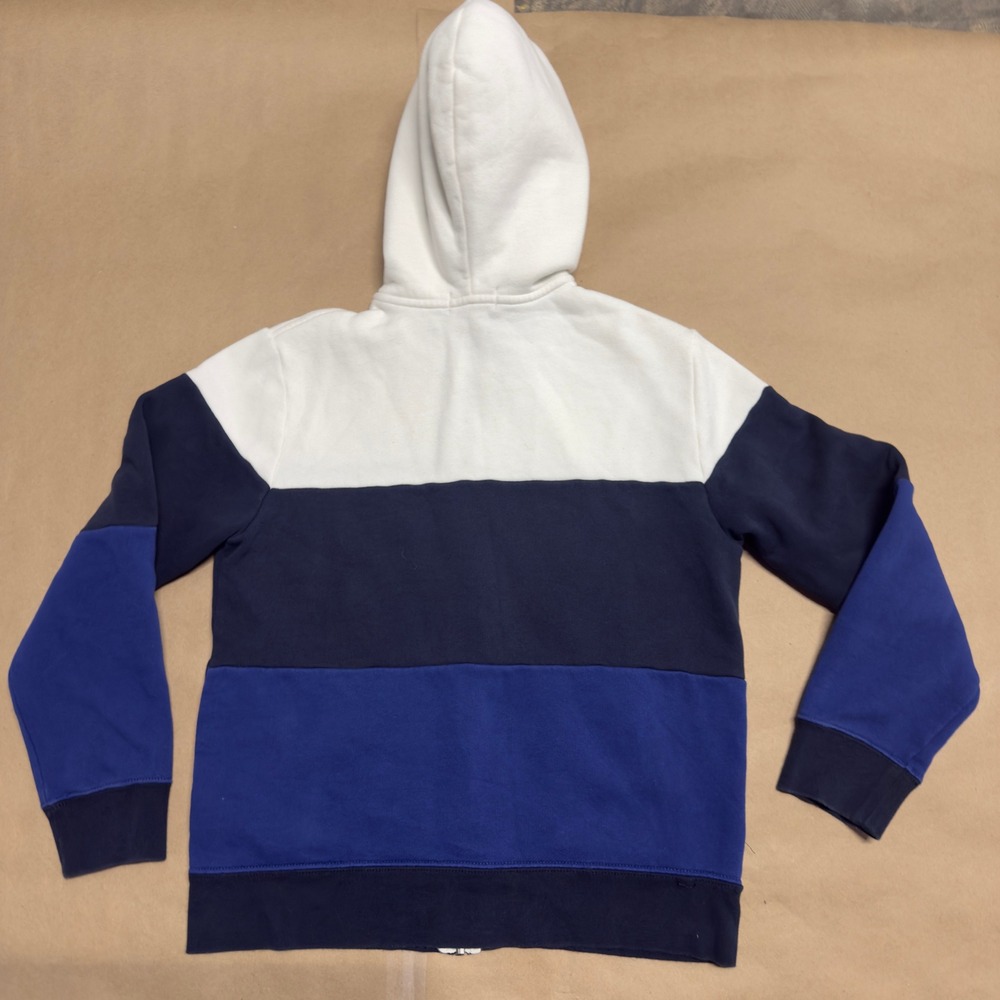 Polo Ralph Lauren Kids Boys L 14-16 Colorblock Full Zip Hoodie White Navy Blue - Picture 12 of 12